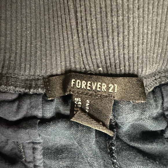 Low Rise Breezy Summer Shorts Linen Beach Womens Small Navy - Picture 2 of 3